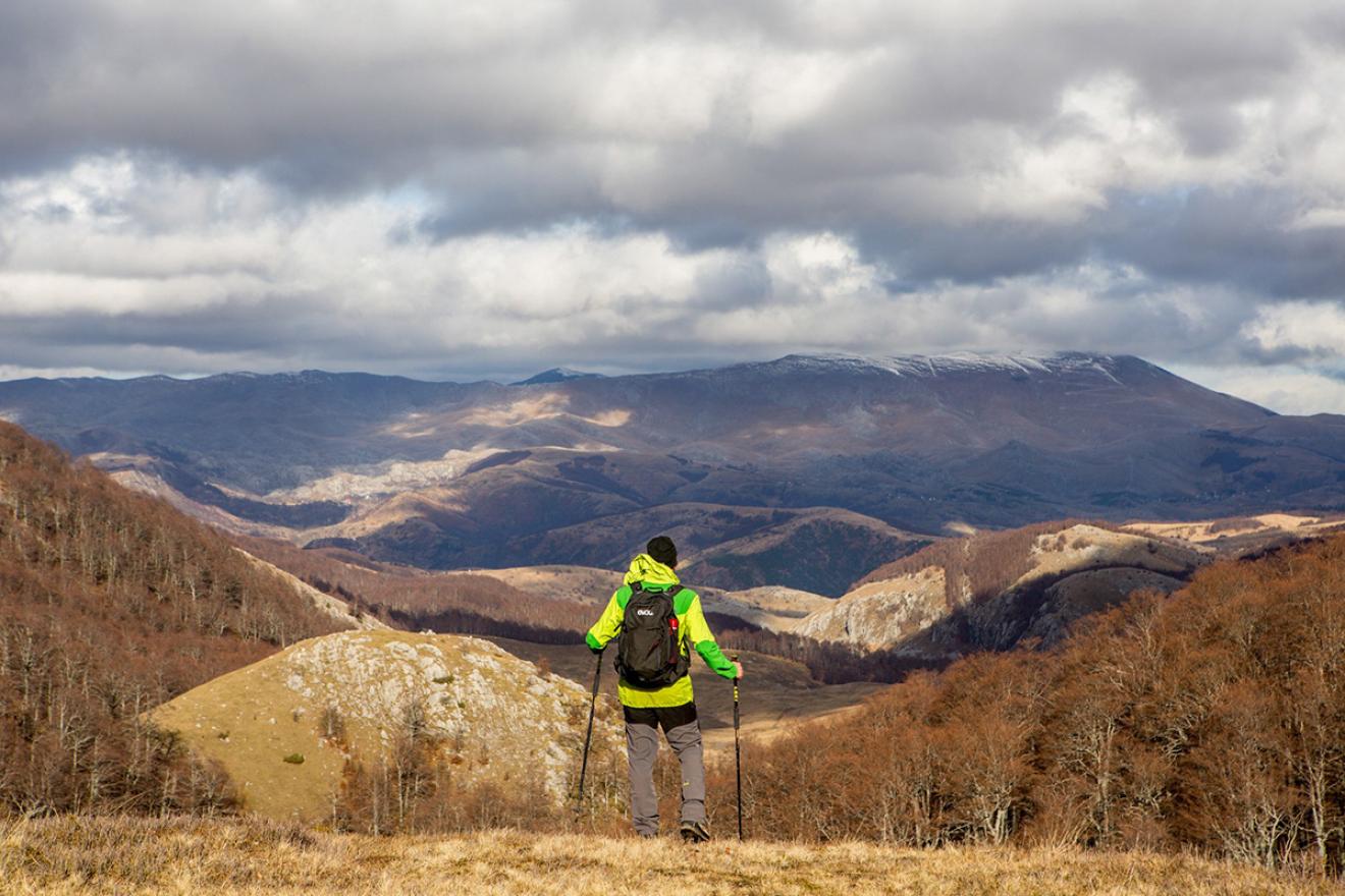 hiker in the mountains